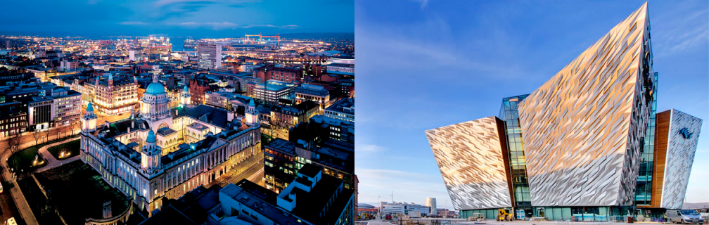 o contraste entre as belezas de Belfast